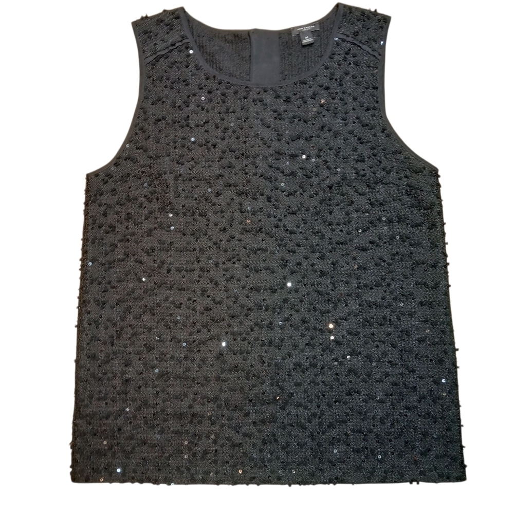 Ann Taylor Black Sequin Top